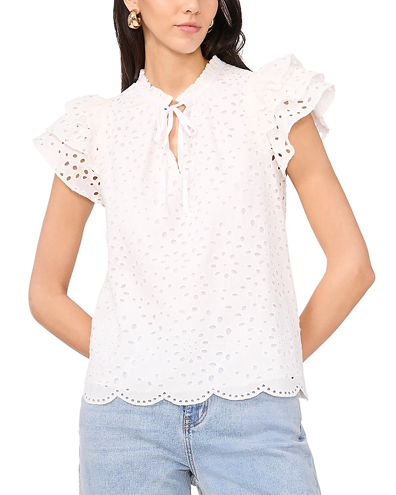 1.state Flutter Sleeve Blouse
