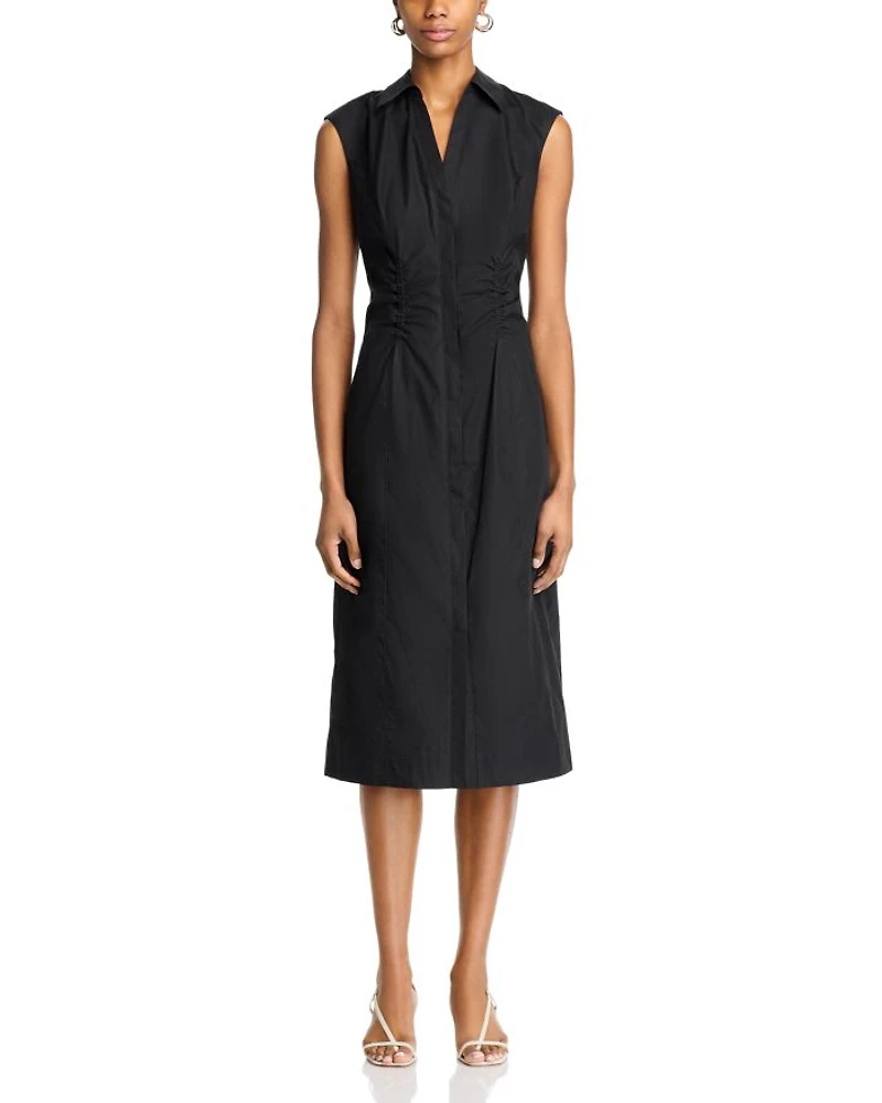 Nera Ruched Button Down Dress