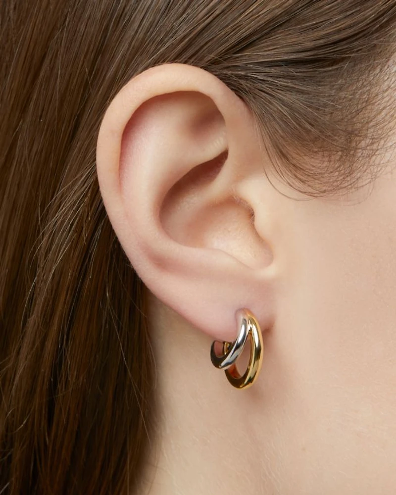 Scarlett Two Tone Double Hoop Earrings