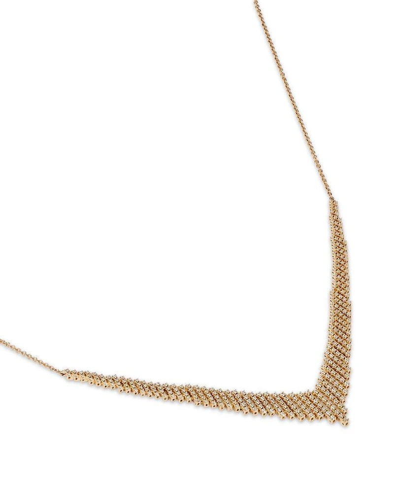 Diamond Chevron Necklace in 14K Yellow Gold, 1.0 tcw