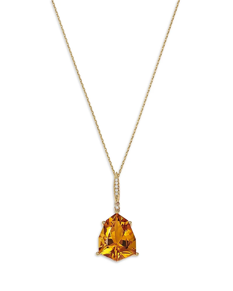Bloomingdale's Fine Collection Citrine & Diamond Pendant Necklace