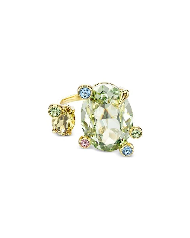 Gema Mixed Cut Multicolor Crystal Cuff Ring