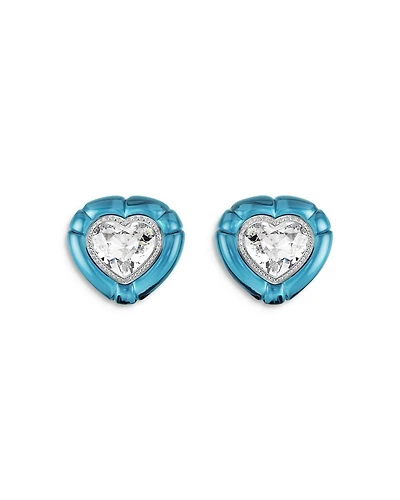 Dulcis Multicolor Crystal Heart Clip On Earrings