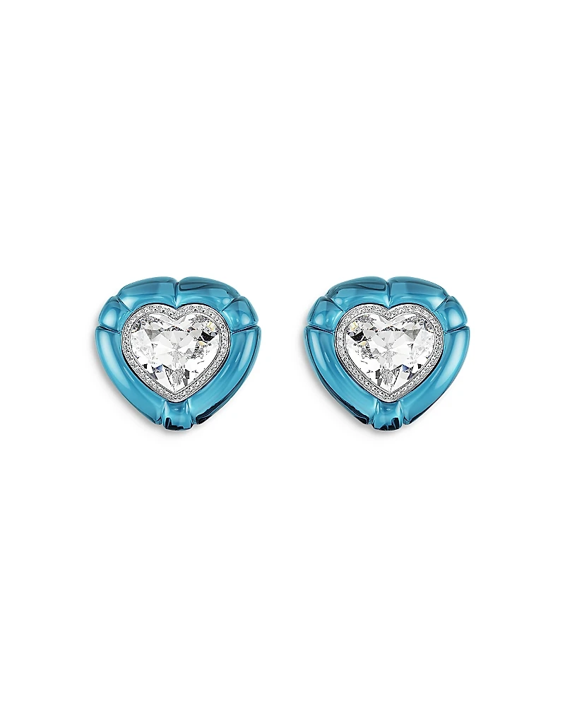 Swarovski Dulcis Multicolor Crystal Heart Clip On Earrings