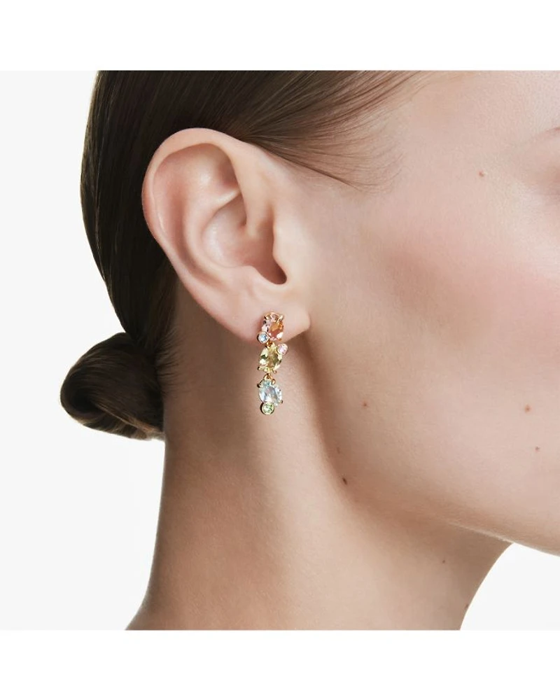 Gema Multicolor Crystal Asymmetrical Drop Earrings
