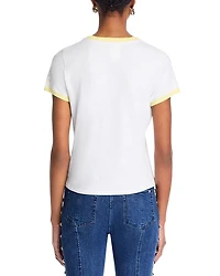 Smiling Sun Shrunken Ringer Tee