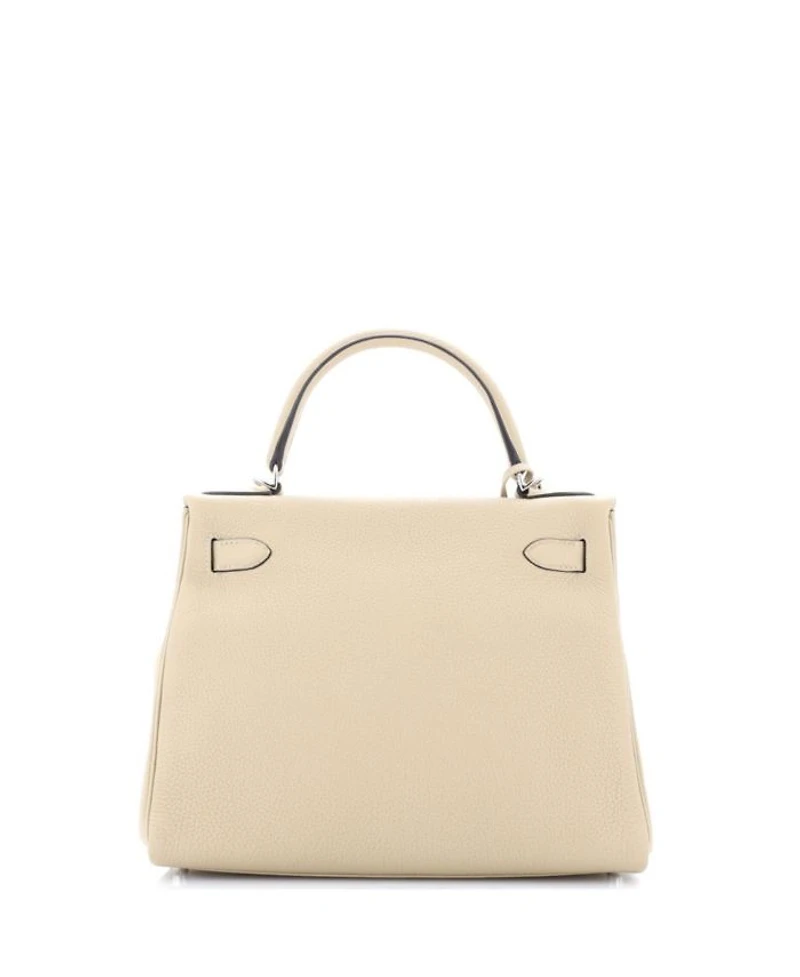 Kelly 28 Handbag Light Togo with Palladium Hardware