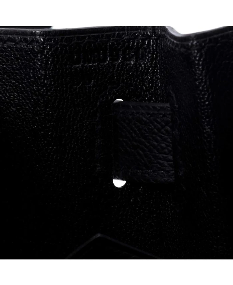 Kelly 28 Handbag Black Epsom with Palladium Hardware