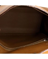 Kelly 28 Handbag Brown Clemence with Palladium Hardware