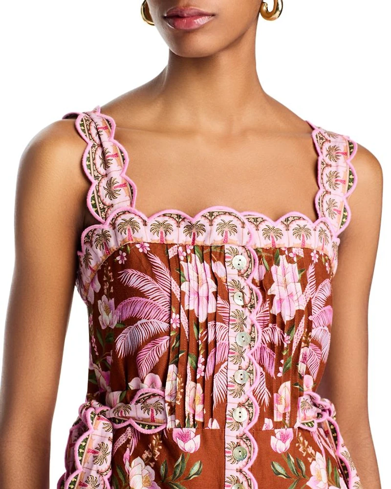 Palm Dream Pleated Romper