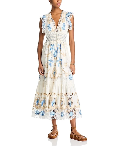 Farm Rio Romantic Richelieu Maxi Dress