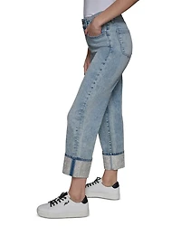 Rhinestone Cuff Jeans Ice Blue