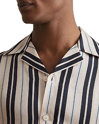 Amos Wide Stripe Print Cuban Shirt