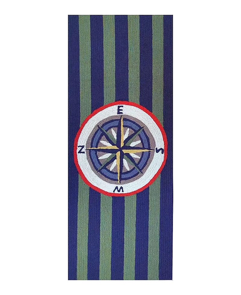 Liora Manne Frontporch Striped Compass Runner Area Rug, 2' x 5'