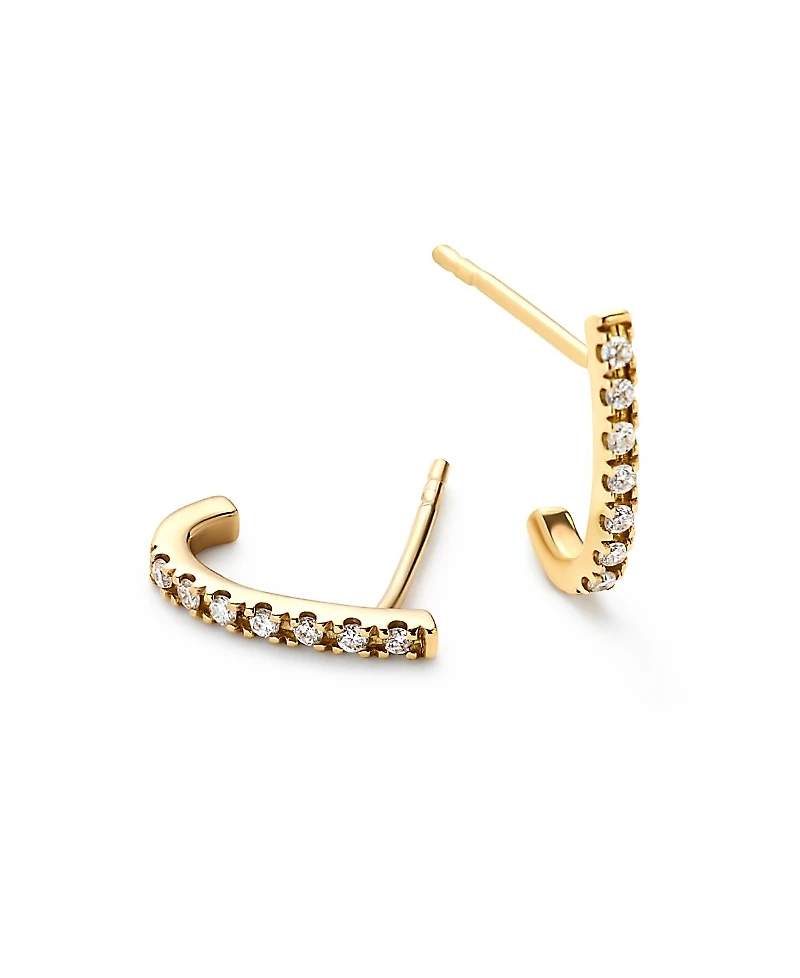 Ana Luisa Gold Lab-grown Diamond Huggie Stud Earrings