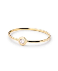 Solid Yellow Gold Solo Diamond Stacking Ring