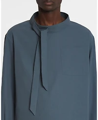 Fluid Cotton Ascot Collar Top