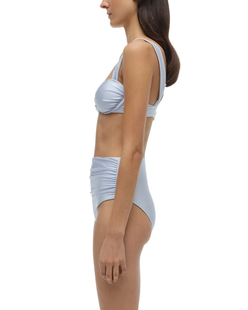 Teya High Waisted Ruched Bikini Bottom