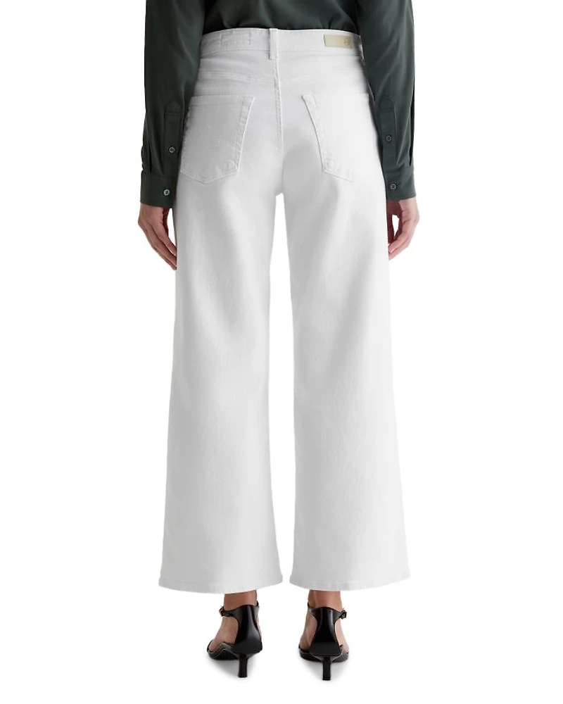 Saige Mid Rise Wide Leg Cropped Jeans Gallery White