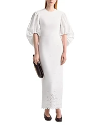 Altuzarra Danielle Eyelet Balloon Sleeve Dress
