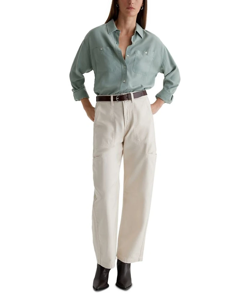 Hazal High Rise Barrel Leg Jeans Opal Stone