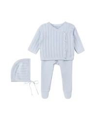 Feltman Brothers Unisex Pointelle Wrap Set with Hat - Baby
