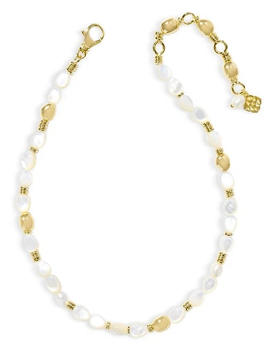 Melody Mother of Pearl Beaded Strand Necklace, 15-18"