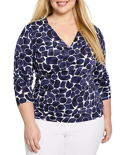 Nic+Zoe Plus Faux Wrap Top