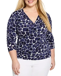Nic+Zoe Plus Faux Wrap Top