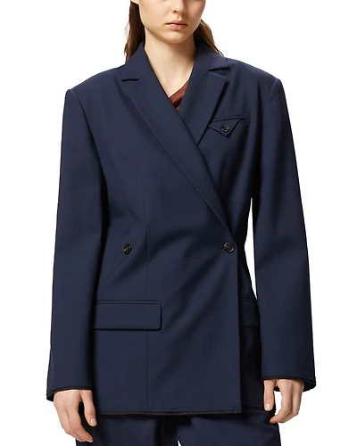 Wool Blend Double Breasted Jacket