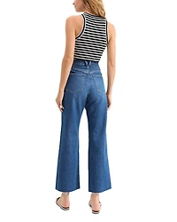 Taylor High Rise Cropped Wide Leg Jeans Bright Blue