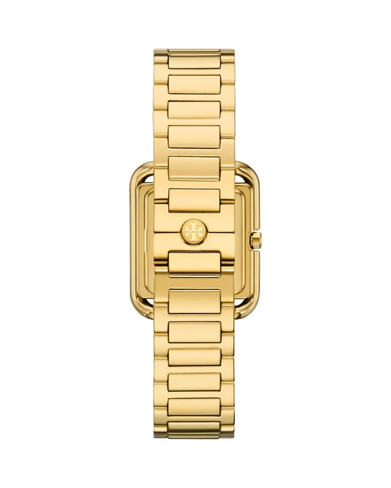 The Kira Square Three Hand Gold Tone Stainless Steel Watch, 24mm x 24mm