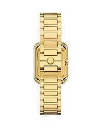 The Kira Square Three Hand Gold Tone Stainless Steel Watch, 24mm x 24mm