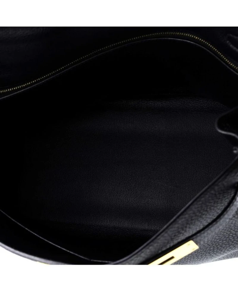 Kelly Handbag Black Togo with Gold Hardware