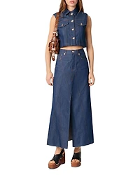 Denim Cropped Vest