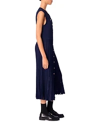 Pleated Knit Maxi Dress