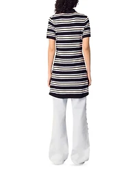 Striped Knit Polo Dress