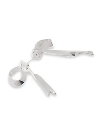 Silver Tone Bow Single Front to Back Earring