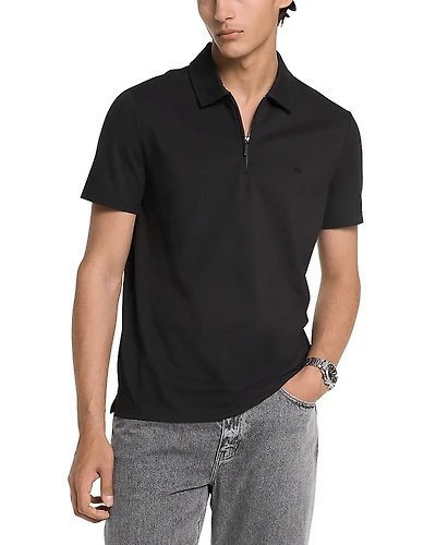 Michael Kors Sleek Pique Zip Polo Shirt