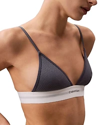 Cotton Modal Stretch Rib Unlined Triangle Bralette