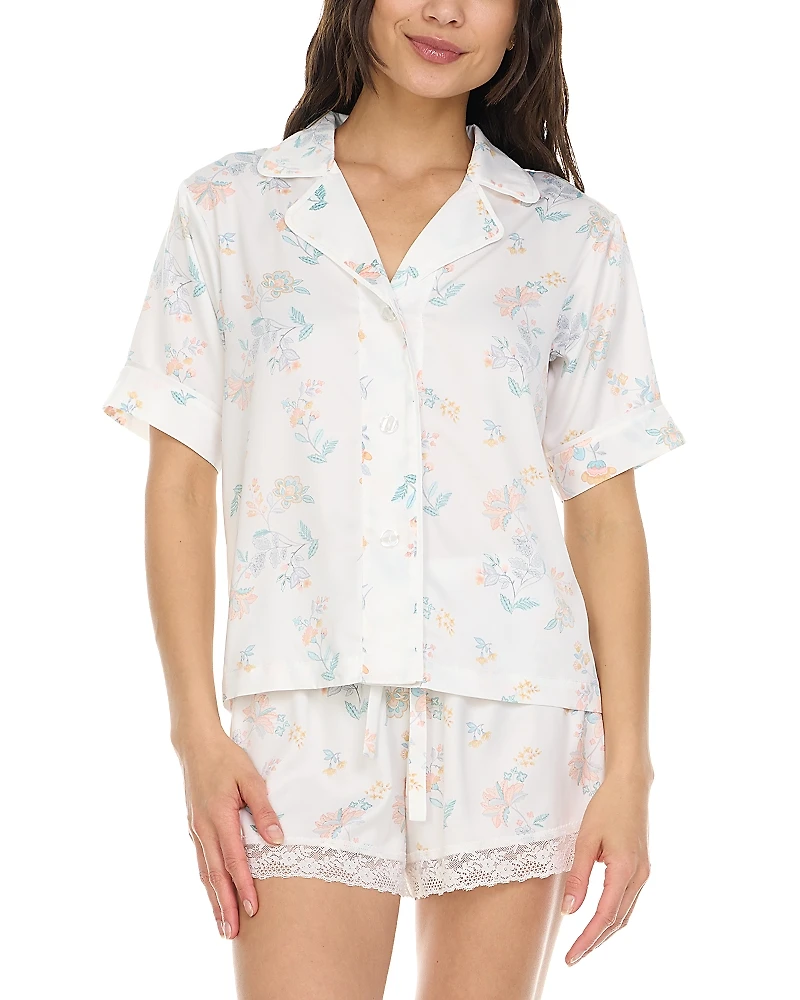 Flora Nikrooz Selena Printed Satin Pajama Set