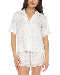 Flora Nikrooz Selena Printed Satin Pajama Set