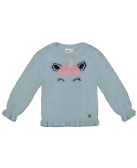 Deux par Deux Girls' Unicorn Hairy Knit Sweater - Little Kid