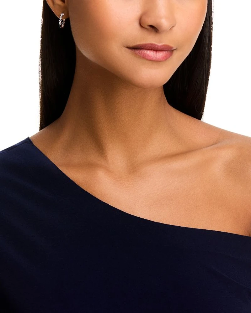 Diamond Classic Inside Out Hoops in 14K White Gold, 0.75 tcw