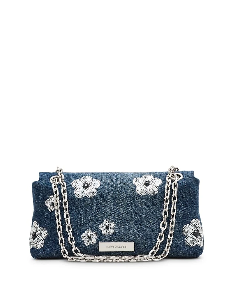 The Sequin Daisy Denim Dual Chain Wallet
