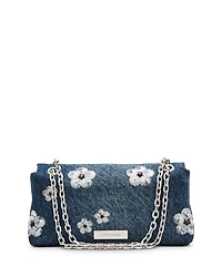 The Sequin Daisy Denim Dual Chain Wallet