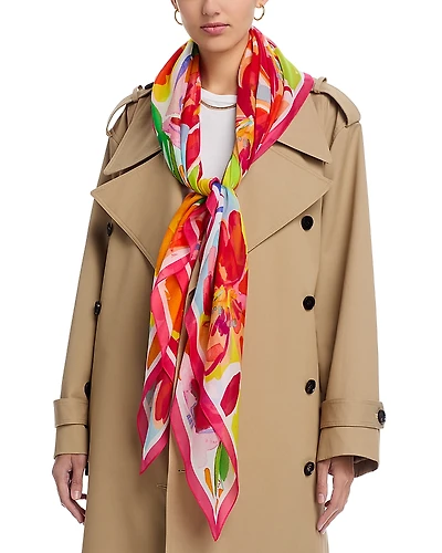 Echo Bloom Square Silk Scarf