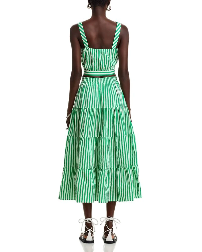 Stripe Button Front Crop Top - Exclusive