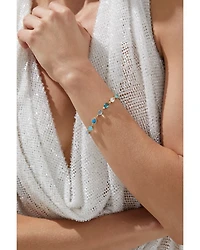 Blue Lagoon Mixed Stone Flex Bracelet in 18K Gold Plated
