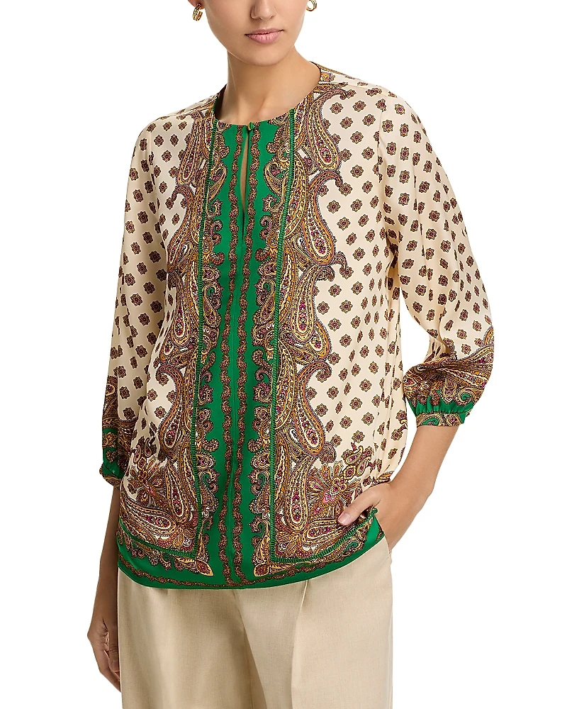 Elie Tahari The Isa Paisley Print Top
